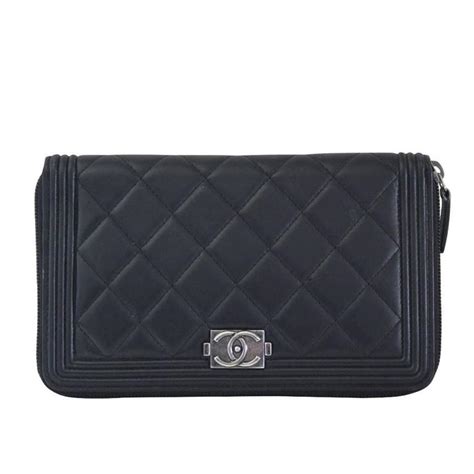 chanel black boy wallet zip|chanel black boyfriend bag.